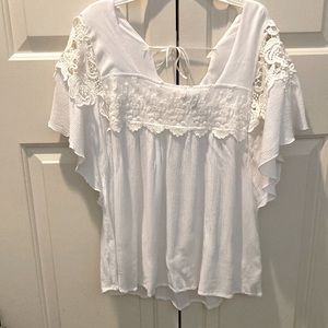 Unity World white ivory lace top